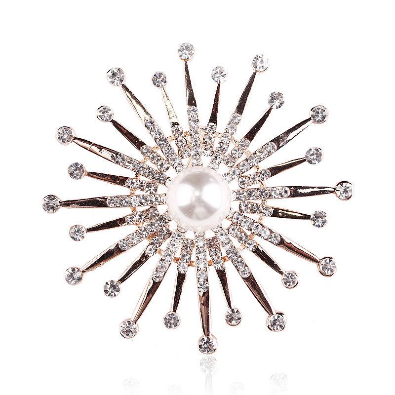 Lanhao Hot-Selling Pearl Swan Rhinestone Flower Brooch - Japanese & Korean Fashion Accessories for Women