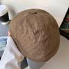 Street Retro Hot Girl Forward Hat Girl British Beret Cotton Linen Fashion Painter Newspaper Boy Baseball Cap