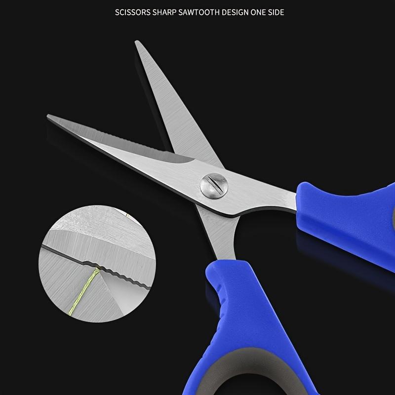Compact Fishing Scissors with Line Cutter and Hook Remover | Ergonomic Black & Blue Handle,Fishing Accessories