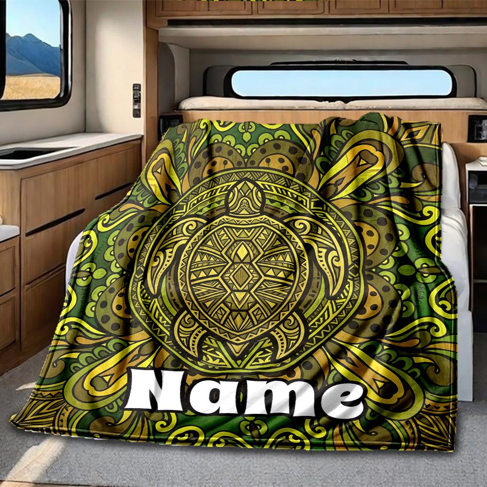 Turtle Rv Customize Your Name Blanket Comfortable Soft Lightweight Allseason Multipurpose Blanket For Travel Camping Picnics Sofas Rvs Beds Living