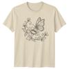Detailed Butterfly And Floral Unisexs TShirt Botanical Art Mothers Day Gift