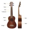 Ammoon 21 Inch Acoustic Soprano Ukulele Ukelele Uke Sapele Wood Open Style Tuning Peg for Beginners Boys Girls