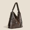 New messenger bag large capacity retro soft leather zipper tote bag women's fashion shoulder bag backpack