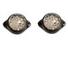 2-Pack Round LED Rear Side Marker Clearance Lights 24V for RV Camper Motorhome Truck Trailer (Clear)