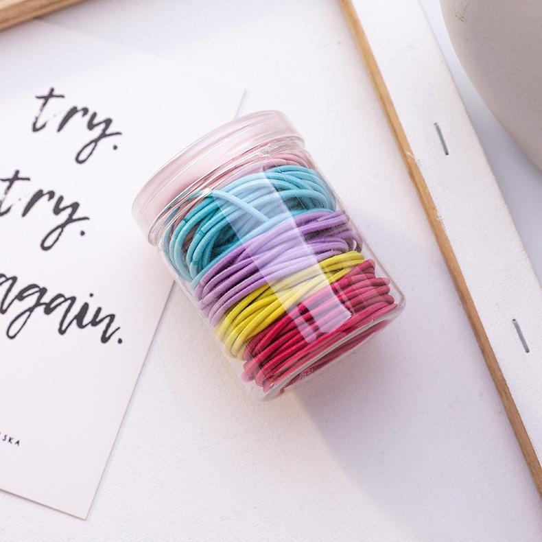 

100 Pcs/Set Women s Hair Band New Style Colorful Small Elastic HeadBands Kids Baby Hair Accessories Rubber Headwear