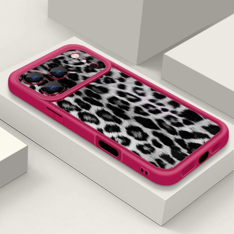 Snow Leopard Print Soft TPU Phone Case For iPhone Air 16e 17 16 15 14 Pro Max 13 12 Pro 15 16 14 Plus Shockproof Silicone Cover