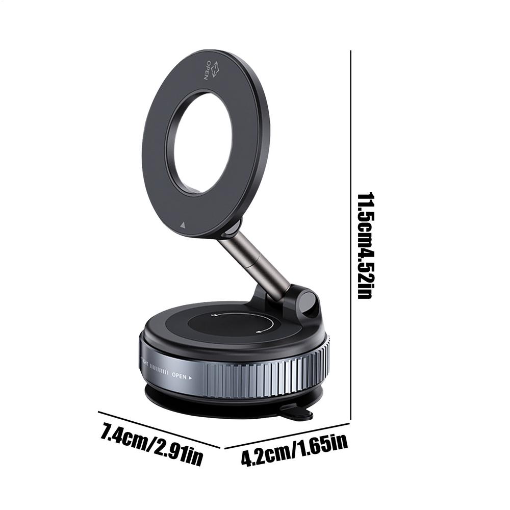 Vacuum Suction Magnetic Holder 360 Degree Adjustable Car Phone Holder Foldable Foldable Pocket Size Automotive Cellphone Stand