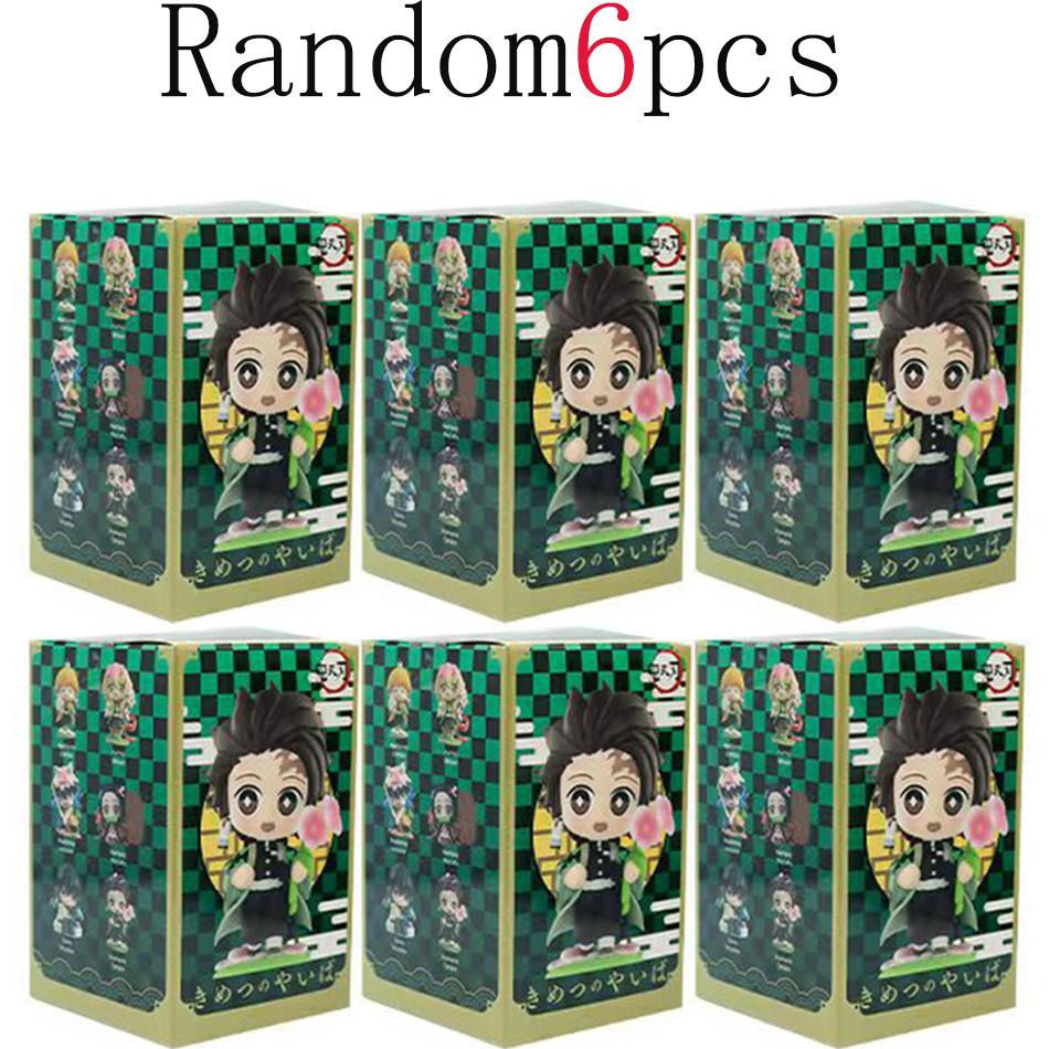 1-12pcs Anime Demon Slayer Blind Box Tanjiro Kamado Nezuko Cartoon Figure PVC Model Ornament Child Christmas Halloween Gift