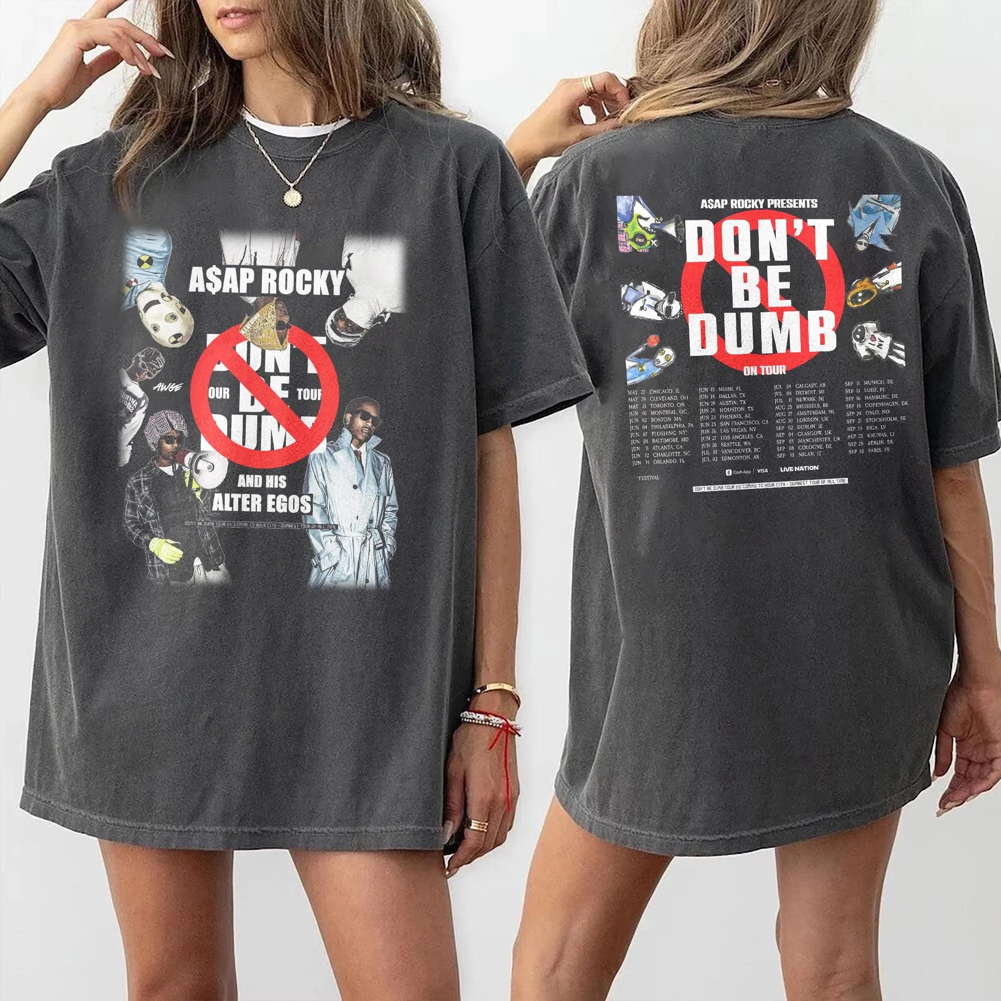 

2026 New AAP Roccky Dont Be Dumb Album Graphic Tshirt Summer Unisexs and Womens Cotton Clothes Fashion Hip Hop Street Wear S