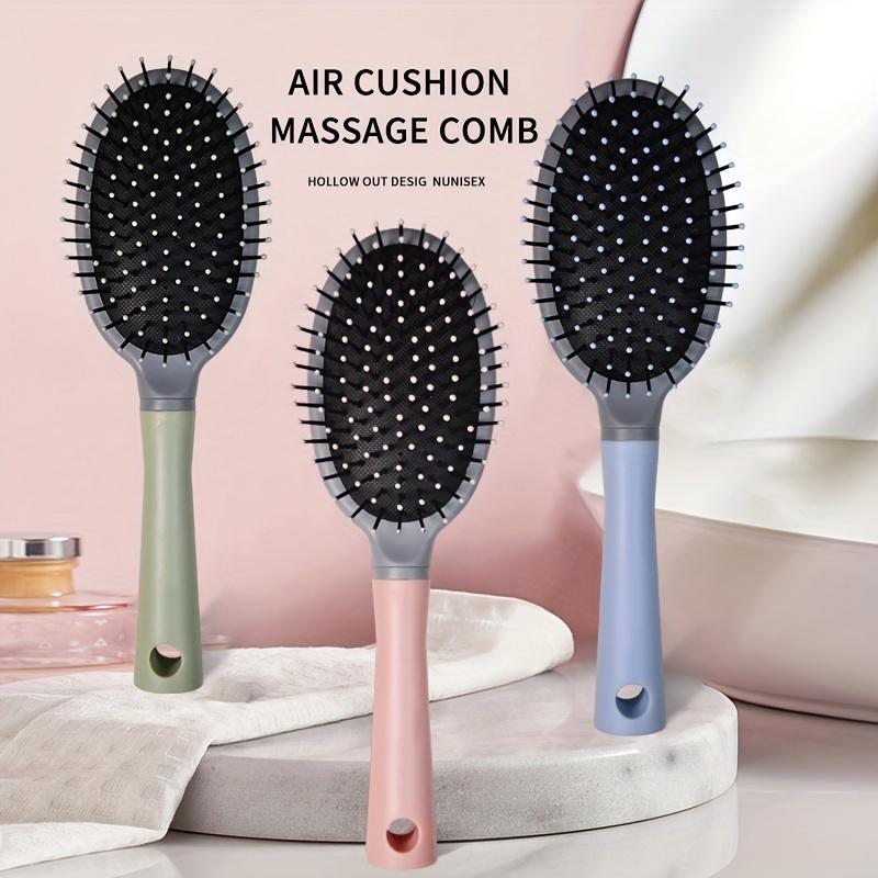 [Nylon Bristle Hair Brush] Nylon Bristle Hair Brush for Women, ABS Plastic Handle, Finishing Comb for Normal Hair