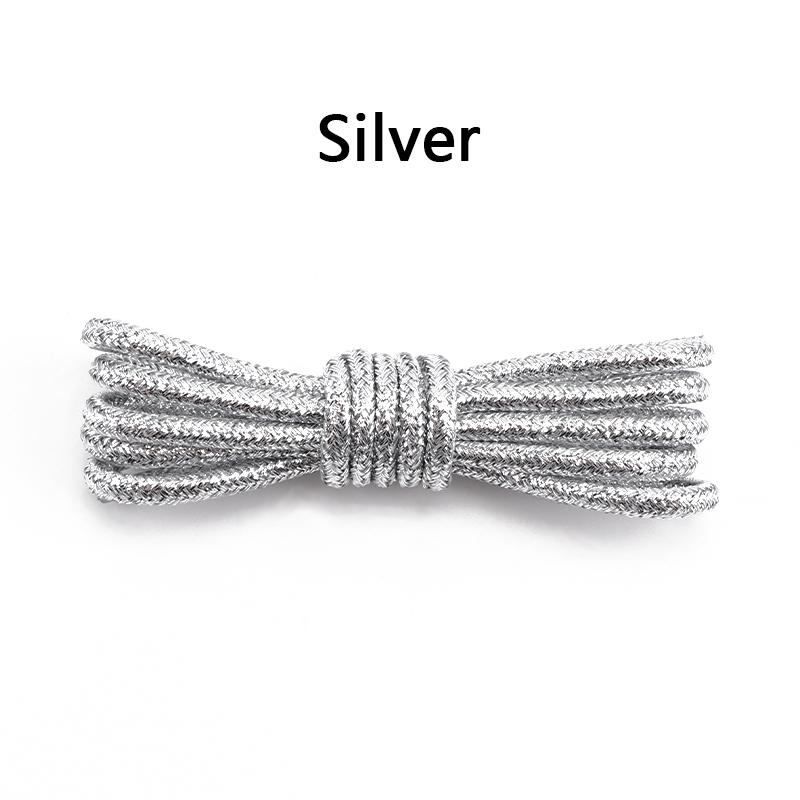 Runde Glänzende Schnürsenkel Gold Silber Seide Schuhband Metallischer Glitzer Schuhbänder Sportlich Lässig Bunt Regenbogenverlauf Schnürsenkel