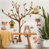 Forest-themed Animal Tree Bedroom Self-adhesive Decorative Warm Wall Stickers