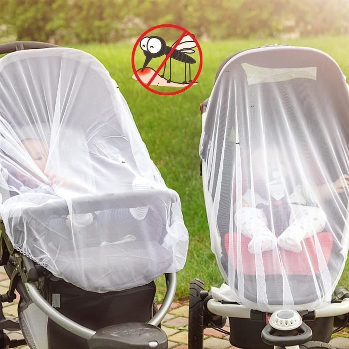 MOUSTIQUAIRE DE LIT PARAPLUIE Lot de 2 moustiquaires universelles à mailles fines pour poussette berceau et lit de voyage convient