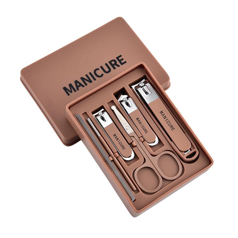 Korean Style Cartoon Nail Clippers & Manicure 6-Piece Set - Anti-Splash Design