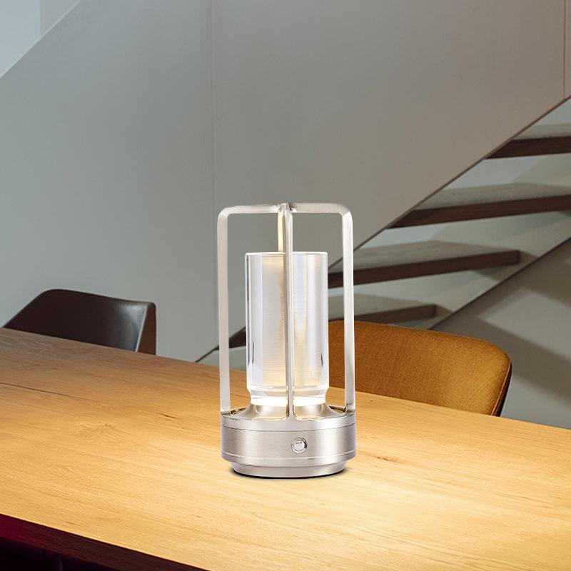 Crystal Cross Desk Lamp Bedside Desk Bar Ambient Light Restaurant Touch Charging USB Night Light Dew