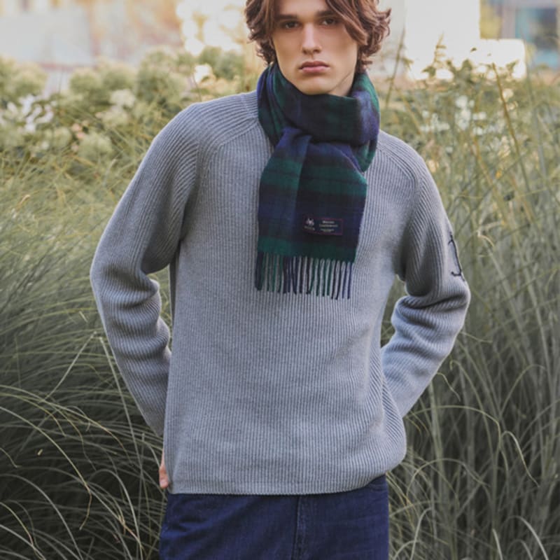 ABRAHAM MOON Merinowolle Schal 25cm - Black Watch