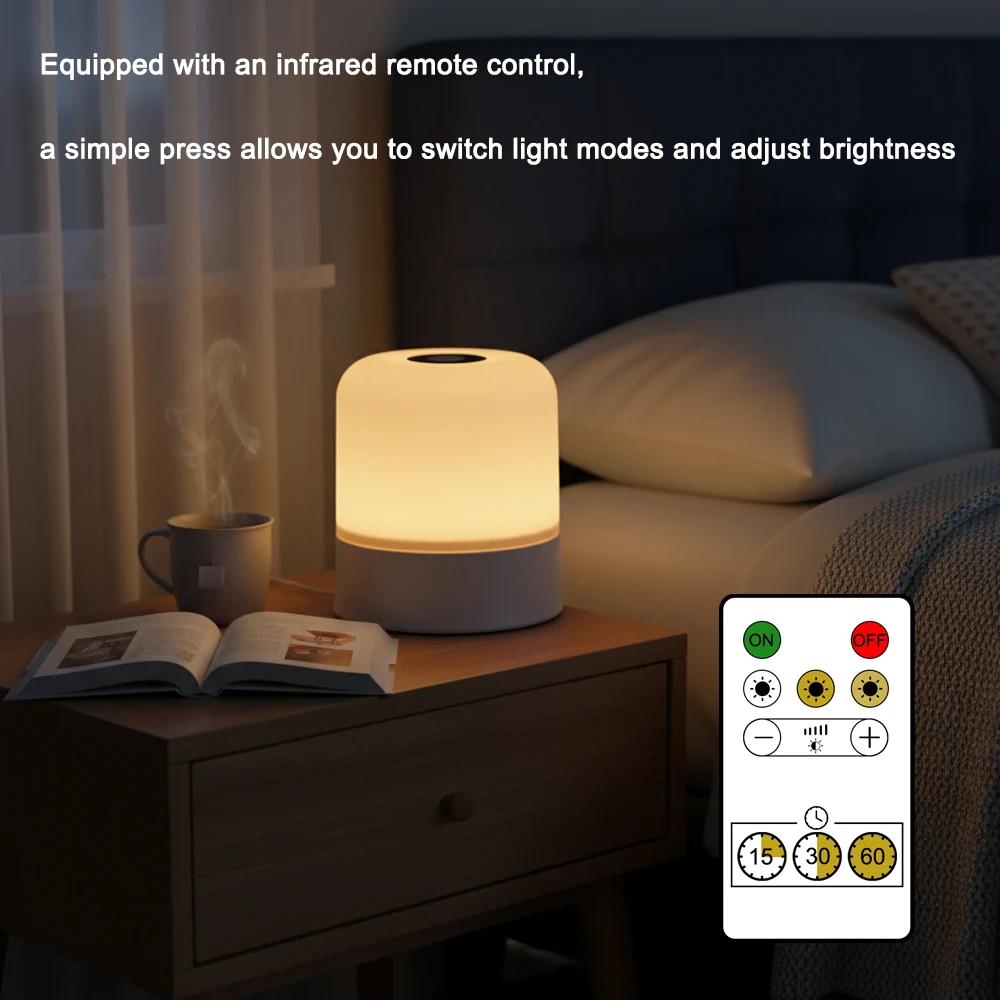 Touch LED RGB Night Light Table Lamp Rechargeable Dimming Bedside Lamp Bedroom Decoration Home Christmas Gift Children
