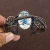 Natural K2 Jasper Gemstone Handmade Copper Wire Wrap Bangle Adjustable Z9b79