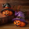 Indoor Outdoor Halloween Pumpkin Ornament Witch Hat Design Retro Cute Pumpkin Figurine Table Festival Decoration