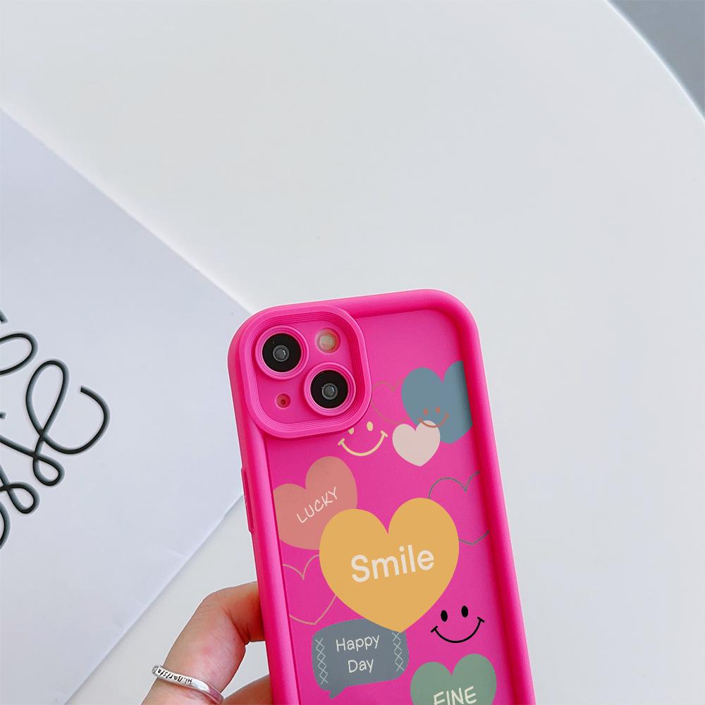 Lucky Smile Pattern Soft TPU Phone Case for iPhone 17 Air 16 15 14 Pro Max Plus 13 12 Mini 8 7 X Xs Back Cover