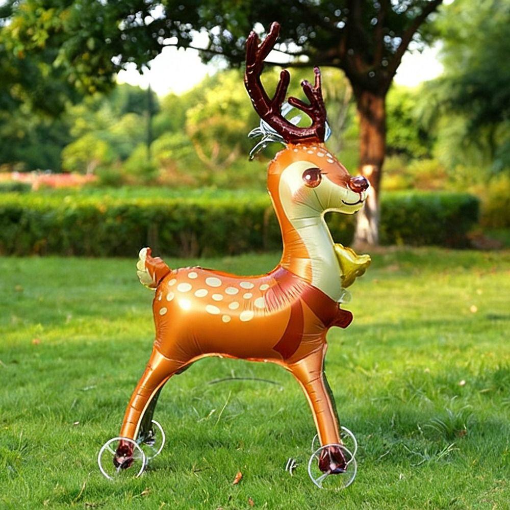 Aluminum Film Foil Balloons Cartoon Design Animal Balloons Giraffe Standing Balloons  Jungle Theme