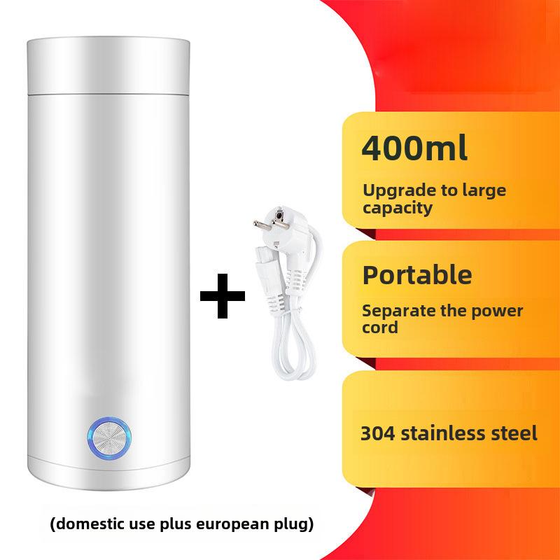 Compact Electric Travel Kettle - Portable Heated Water Cup and Insulated Health Pot