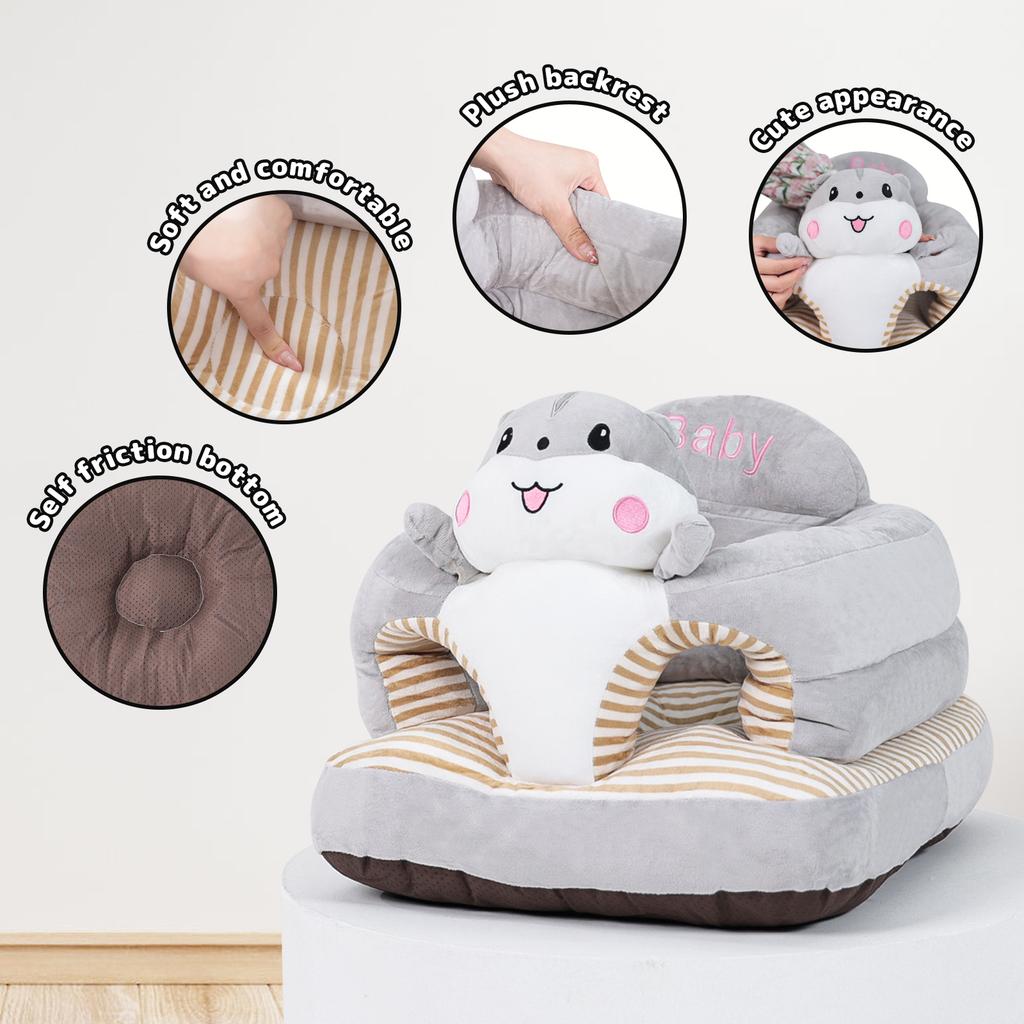 Children's sofa Infant Sitting Training Chair Animal Shaped Sofa with Non-Slip Beads Base for Babies 0-36 Months Learning to Sit