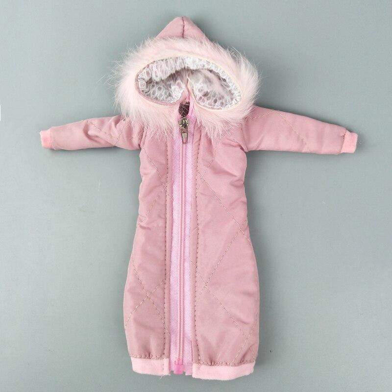 

Довольно длинное пальто, хлопковая одежда для девочек 11,5 дюймов, одежда для кукол, парка для куклы BJD 1/6, детская игрушка, зимняя одежда, куртка, аксессуары для кукол розовый