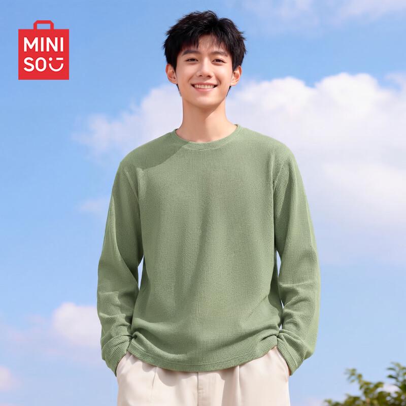 MINISO Men's Waffle Knit Long Sleeve T-Shirt
