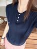 Women's Slim Fit Polo: Sweet Bow Embroidered Short-Sleeve Knit T-Shirt