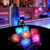 LED Ice Cubes Shape Glowing in Water Light Party Ball Luminous Flash Light Wedding Festival Bar Wine Glass Decoration 12PCS