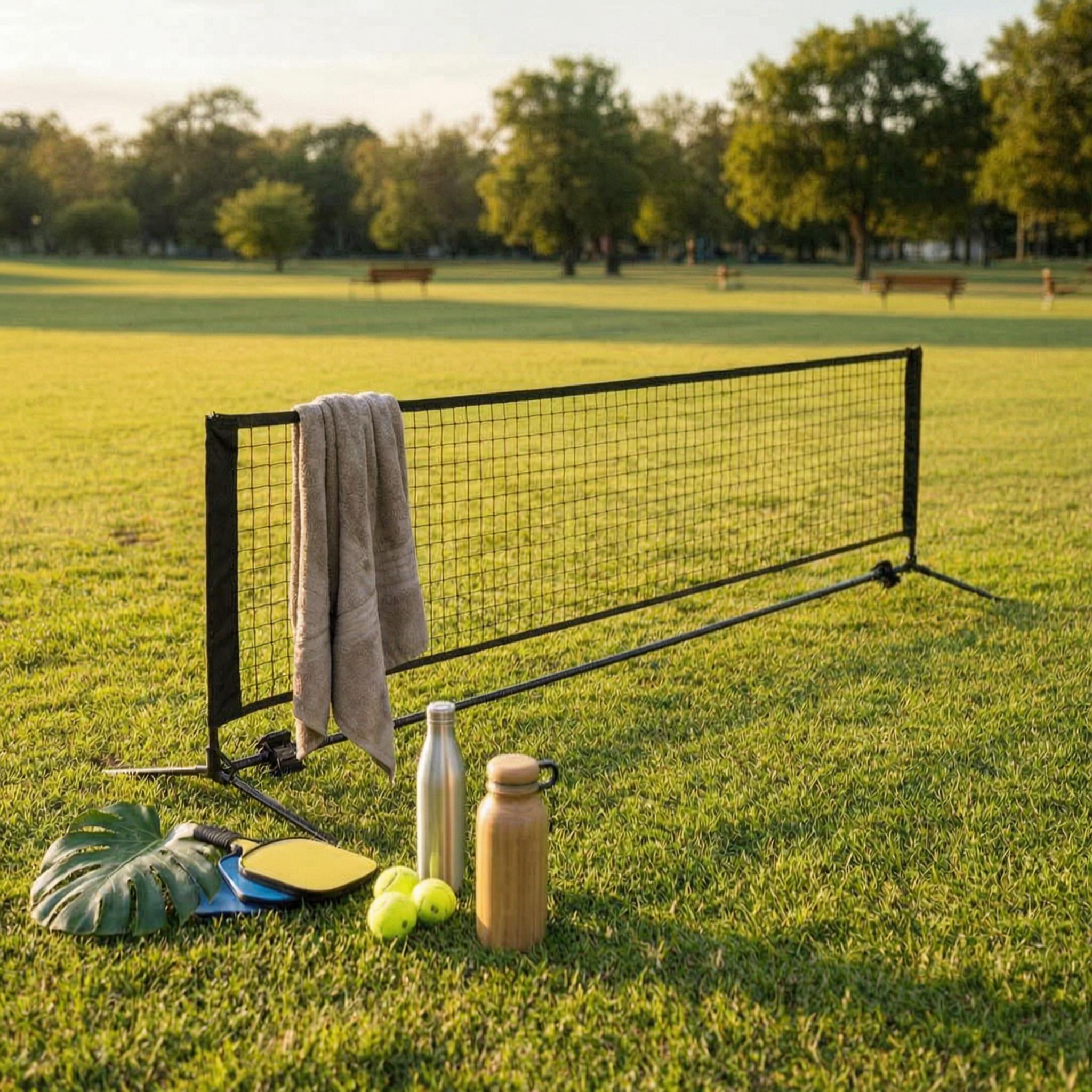 Plasă portabilă de pickleball Detașabilă 3 M Plasă de pickleball Echipament sportiv Utilizare în aer liber Ușor de asamblat Pentru începători Curte black
