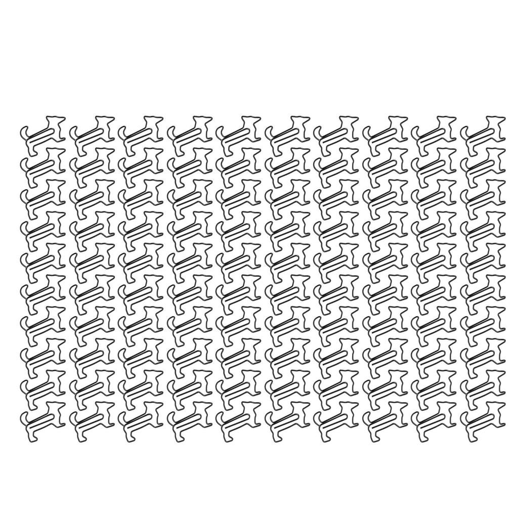 100pcs Dog Shape Paper Clips Creatively Cute Plated Metal Bookmark Paper Clips for Students Stationery