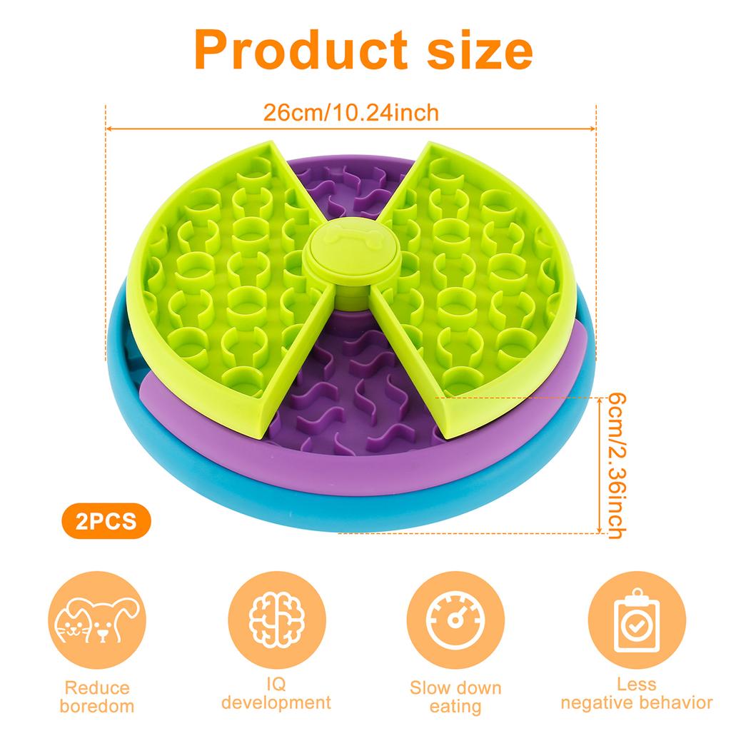 1/2Pcs Dog Slow Feeder Interactive Dog Puzzle Game Toy Reusable 3 Layers Puzzle Puppy Feeder for Pet Avoid Gulping