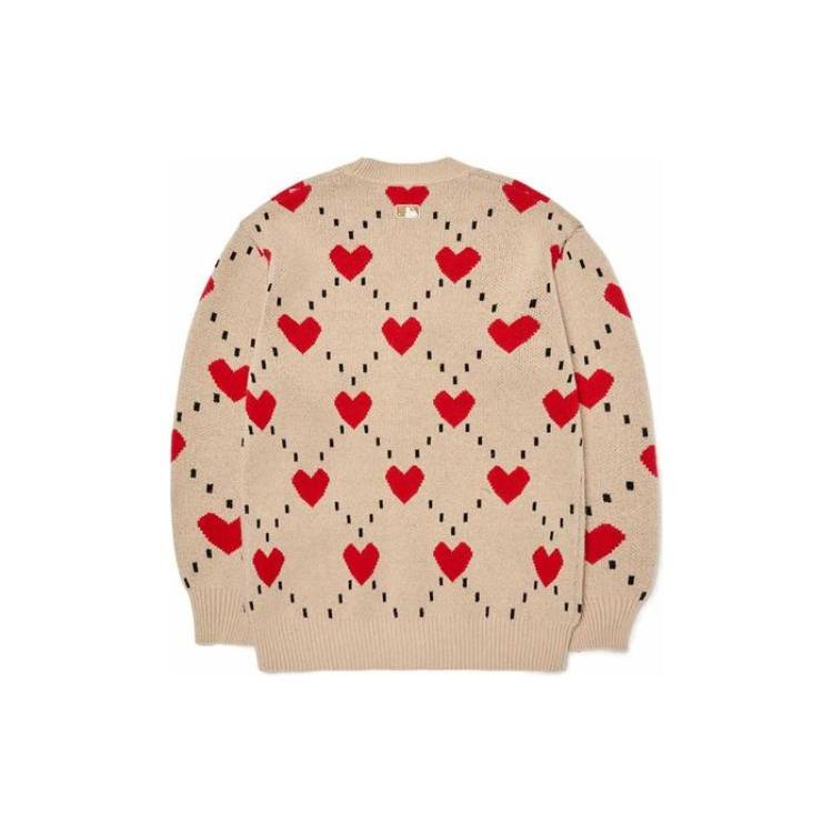 New MLB Knitwear Unisex Beige Yellow 3AKCH0224-43BGS