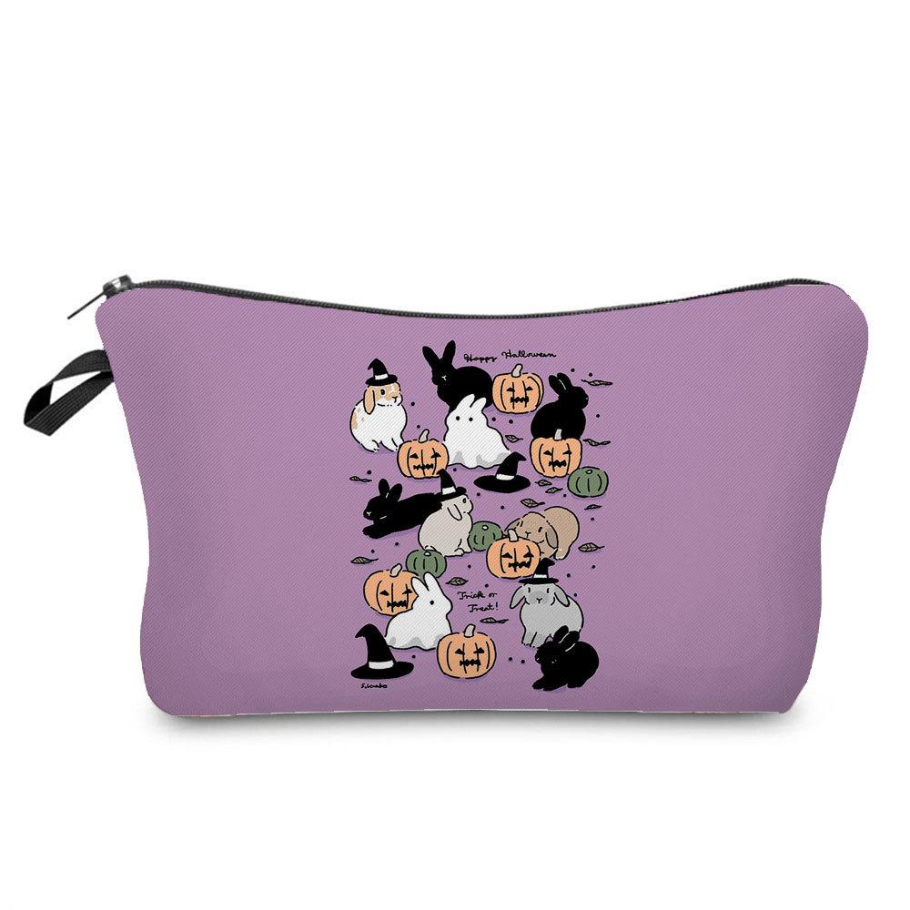 Women Rabbit Print Cosmetic Bag Toiletries Organize Travel Storage Case  6412 KTB