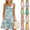 Children's Sleeveless U-Neck Summer A-Line Easter Print Casual Resort Dress