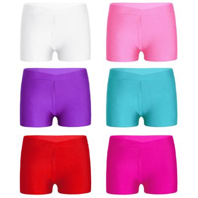 Girls Gymnastic Shorts Solid Color Ballet Dance Shorts