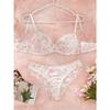 New Japanese Sweet Floral Bra Set Cute Girl Small Chest Lace Lace Gathering Tube Top Underwear