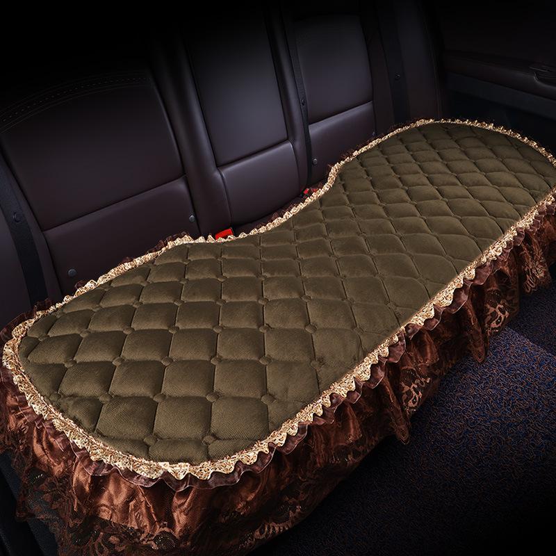 Uniwersalna antypoślizgowa pluszowa poduszka na fotel samochodowy z koronkowym wykończeniem na jesień i zimę