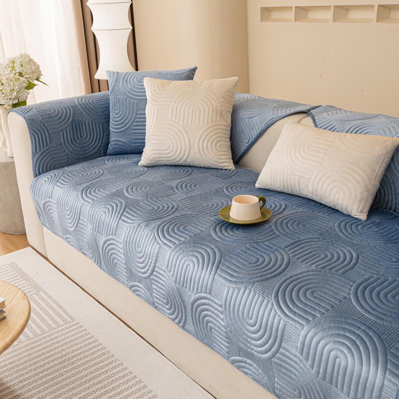 Rutschfeste Sofabezug, dickes Samt-Sofakissen-Handtuch für Wohnzimmermöbelschutz, solide Schonbezüge, Couchbezüge