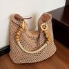 Holiday Style Woven Bag Women's New Knitted Hollow Shoulder Bag Fashionable Large-capacity Messenger Bag Beach Bag