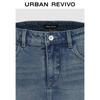 UR2026 Trendige Damen-Shorts aus gewaschenem Denim mit Strasssteinen