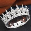 Baroque Queen King Tiaras and Crowns for Women Wedding Party Full Round Diadem Bridal Crown Hair Jewelry Birthday Gifts