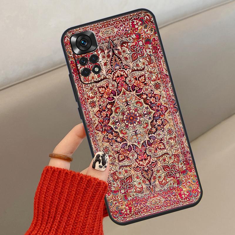 Persian Carpet Floral Pattern Phone Case For Xiaomi Redmi Note 8 9 10 11 12 Pro 11S 10S 9S 8T Redmi 10A 10C 9A 9C Cover