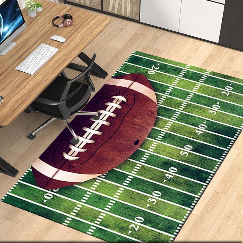 American football Printed Carpet, for Office Chair Living Room Bedroom Kitchen Room Decor Gifts.