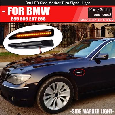 For BMW 7 Series (E65/E66/E67/E68) 2001-2008 63137164757 Car Fender Side Marker Repeater Lights Dynamic LED Turn Signal Lamp