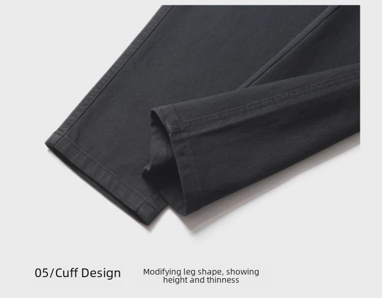 Qiuchao Men's Four-Way Stretch Casual Pants - Comfortable, Breathable, Anti-Wrinkle, and Straight Fit with Four Pockets.