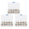 3 Boxes 150pcs Brooch Buttons White Rabbit Head Shape Detachable Decorative Brooch Pins for Coat Dress Clothes