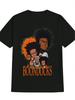 Casual Graphic T-shirt with The Boondocks Cartoon Character Print - Black Round Neck Summer Tee